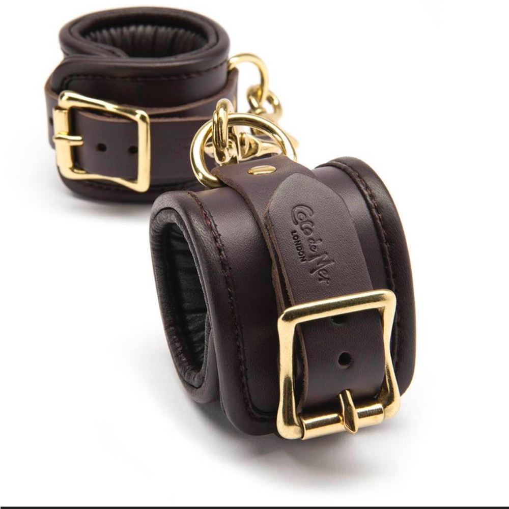 Coco de mer leather wrist cuffs